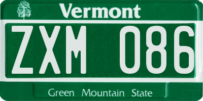 VT license plate ZXM086