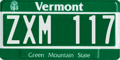 VT license plate ZXM117