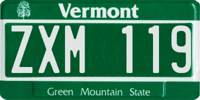 VT license plate ZXM119
