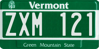 VT license plate ZXM121