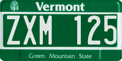 VT license plate ZXM125