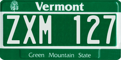 VT license plate ZXM127