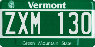 VT license plate ZXM130