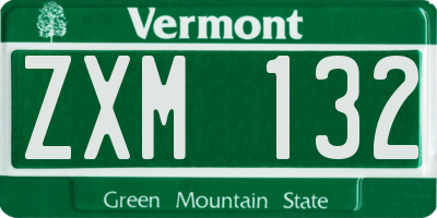 VT license plate ZXM132