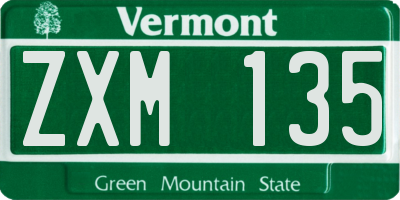 VT license plate ZXM135