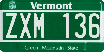 VT license plate ZXM136