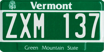 VT license plate ZXM137