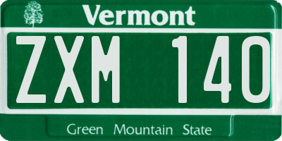 VT license plate ZXM140