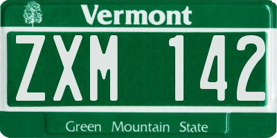 VT license plate ZXM142