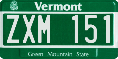 VT license plate ZXM151