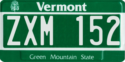 VT license plate ZXM152