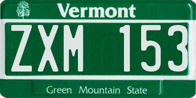 VT license plate ZXM153