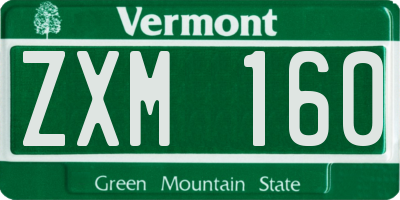 VT license plate ZXM160