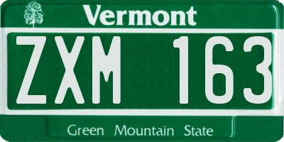 VT license plate ZXM163