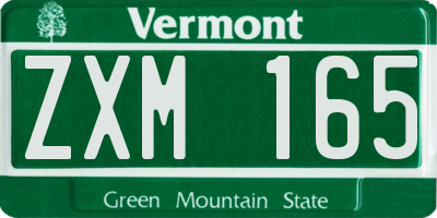 VT license plate ZXM165