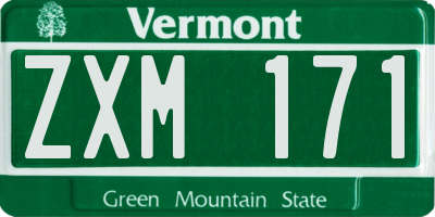 VT license plate ZXM171