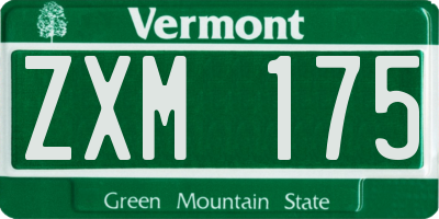 VT license plate ZXM175