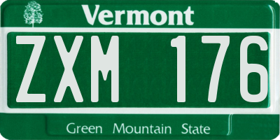 VT license plate ZXM176