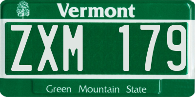 VT license plate ZXM179