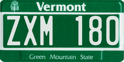 VT license plate ZXM180