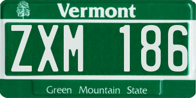 VT license plate ZXM186