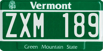 VT license plate ZXM189