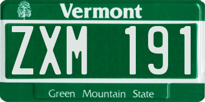 VT license plate ZXM191