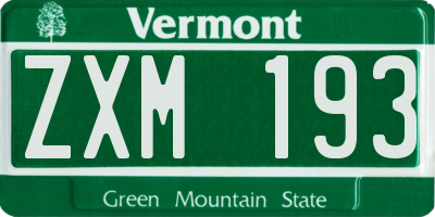 VT license plate ZXM193