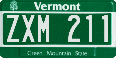 VT license plate ZXM211