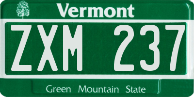 VT license plate ZXM237