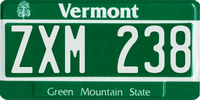 VT license plate ZXM238