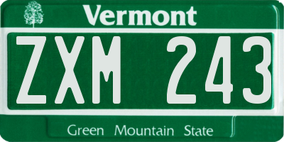 VT license plate ZXM243