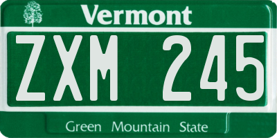 VT license plate ZXM245