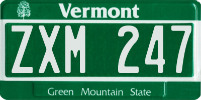 VT license plate ZXM247