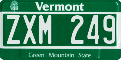 VT license plate ZXM249