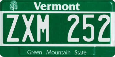 VT license plate ZXM252