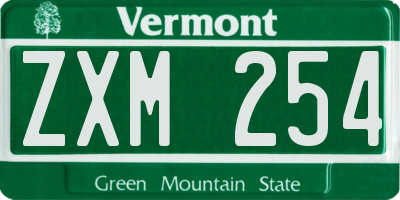 VT license plate ZXM254
