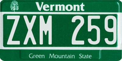 VT license plate ZXM259