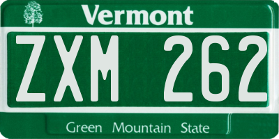 VT license plate ZXM262