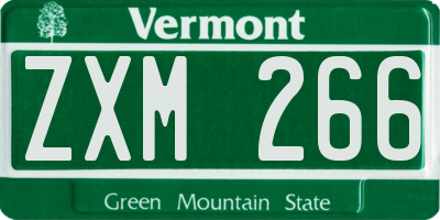 VT license plate ZXM266