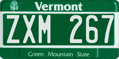 VT license plate ZXM267