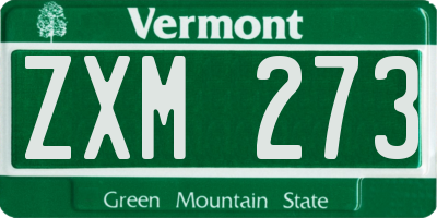 VT license plate ZXM273