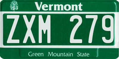 VT license plate ZXM279