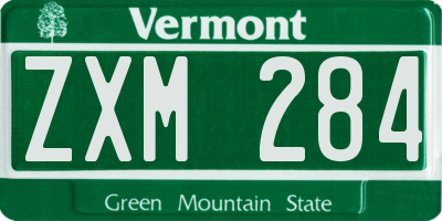 VT license plate ZXM284