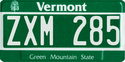 VT license plate ZXM285