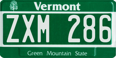 VT license plate ZXM286