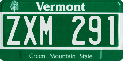 VT license plate ZXM291
