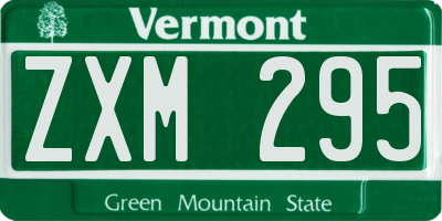VT license plate ZXM295