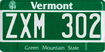 VT license plate ZXM302