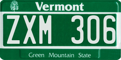 VT license plate ZXM306